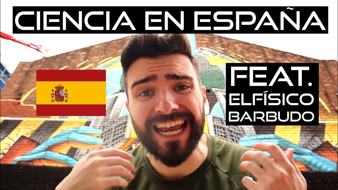 Miniatura del vídeo Ciencia en España. Sale Bernardo de Think Twice Show mirando a cámara con una bandera de España en el lateral. Texto insertado: Ciencia en España feat. El Físico Barbudo